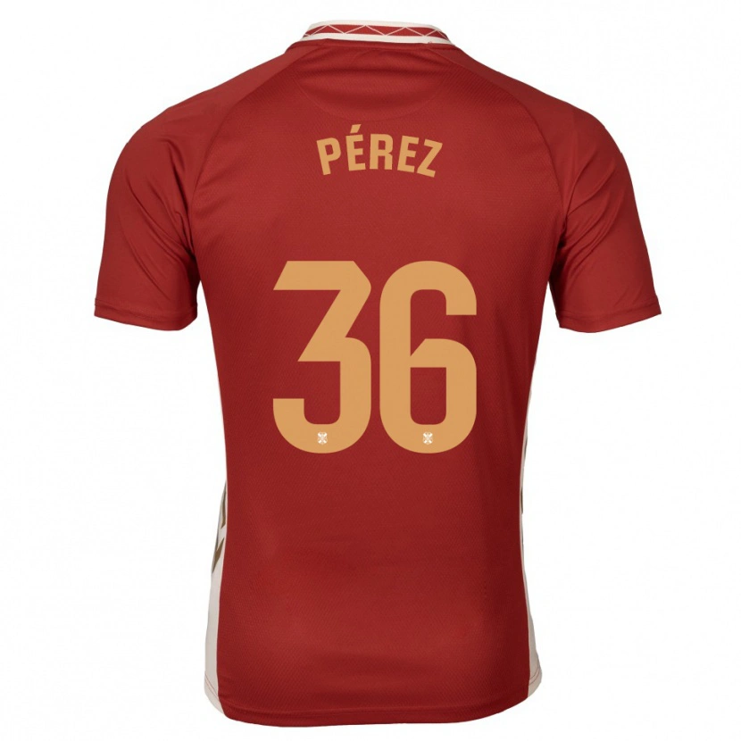 Danxen Homem Camisola Dani Pérez #36 Borgonha Dourado Alternativa 2025/26 Camisa