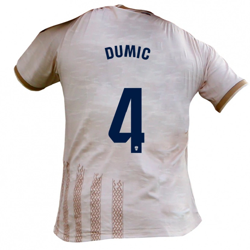 Danxen Homem Camisola Dario Dumic #4 Branco Sujo Castanho Alternativa 2025/26 Camisa
