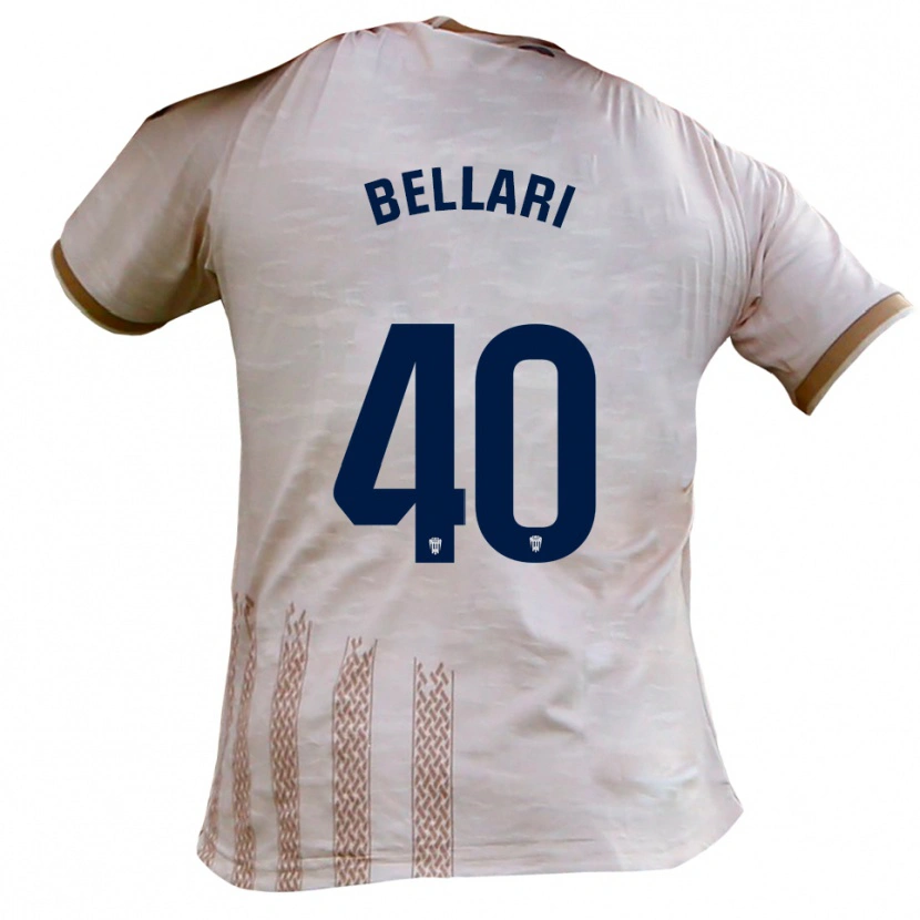 Danxen Homem Camisola Hamza Bellari #40 Branco Sujo Castanho Alternativa 2025/26 Camisa