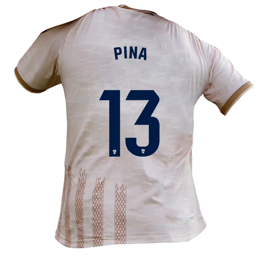 Danxen Homem Camisola Antonio Pina #13 Branco Sujo Castanho Alternativa 2025/26 Camisa