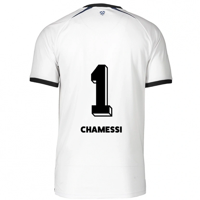 Danxen Homem Camisola Ian Chamessi #1 Branco Preto Alternativa 2025/26 Camisa