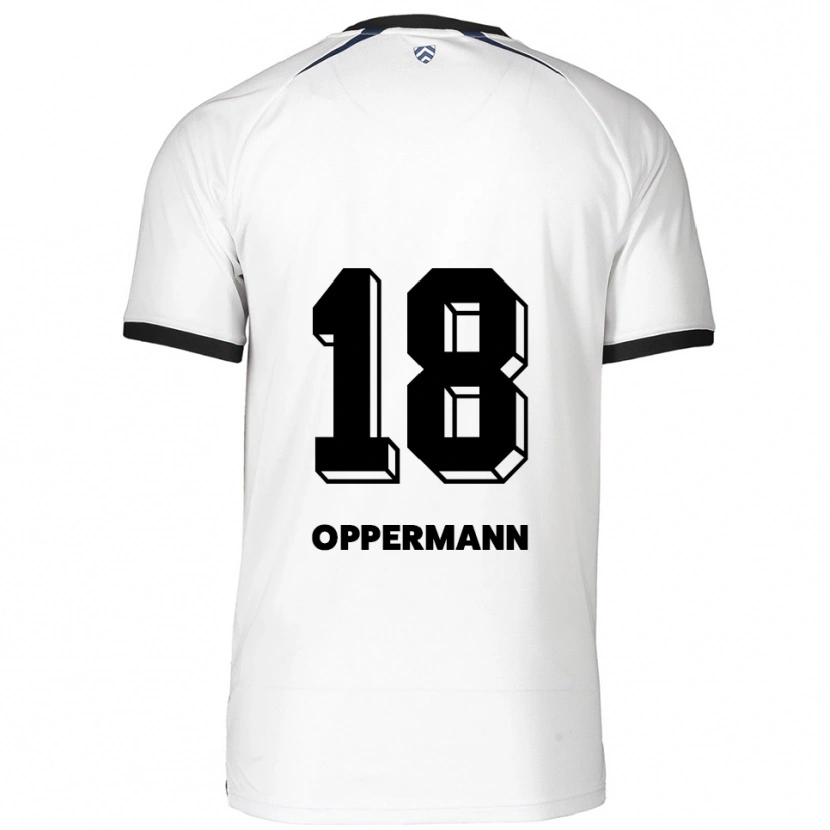 Danxen Homem Camisola Leo Oppermann #18 Branco Preto Alternativa 2025/26 Camisa