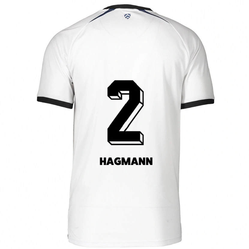 Danxen Homem Camisola Felix Hagmann #2 Branco Preto Alternativa 2025/26 Camisa