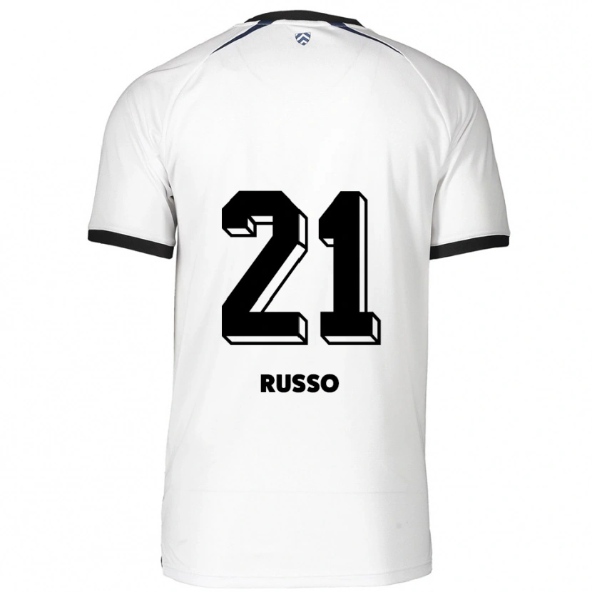 Danxen Homem Camisola Stefano Russo #21 Branco Preto Alternativa 2025/26 Camisa