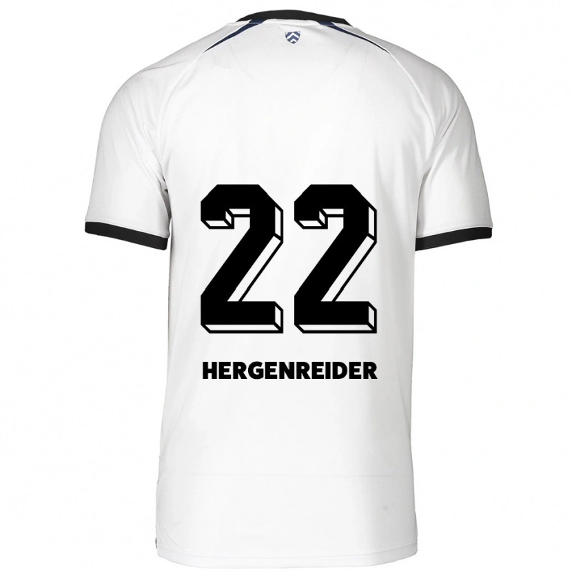 Danxen Homem Camisola Lennart Hergenreider #22 Branco Preto Alternativa 2025/26 Camisa