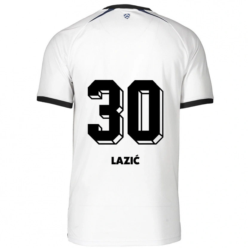 Danxen Homem Camisola Kristina Lazić #30 Branco Preto Alternativa 2025/26 Camisa