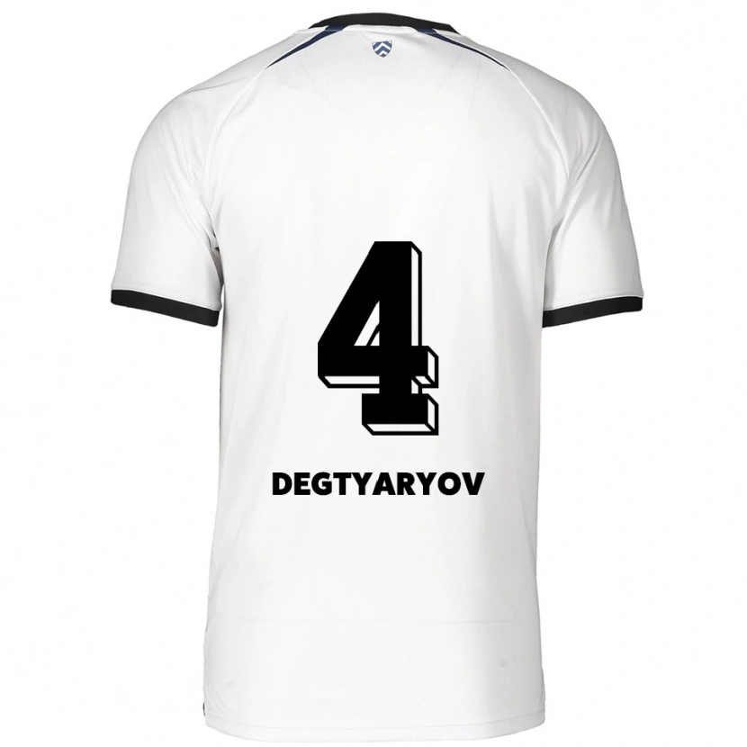 Danxen Homem Camisola Volodymyr Degtyaryov #4 Branco Preto Alternativa 2025/26 Camisa