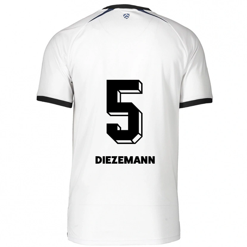 Danxen Homem Camisola Yoost Diezemann #5 Branco Preto Alternativa 2025/26 Camisa