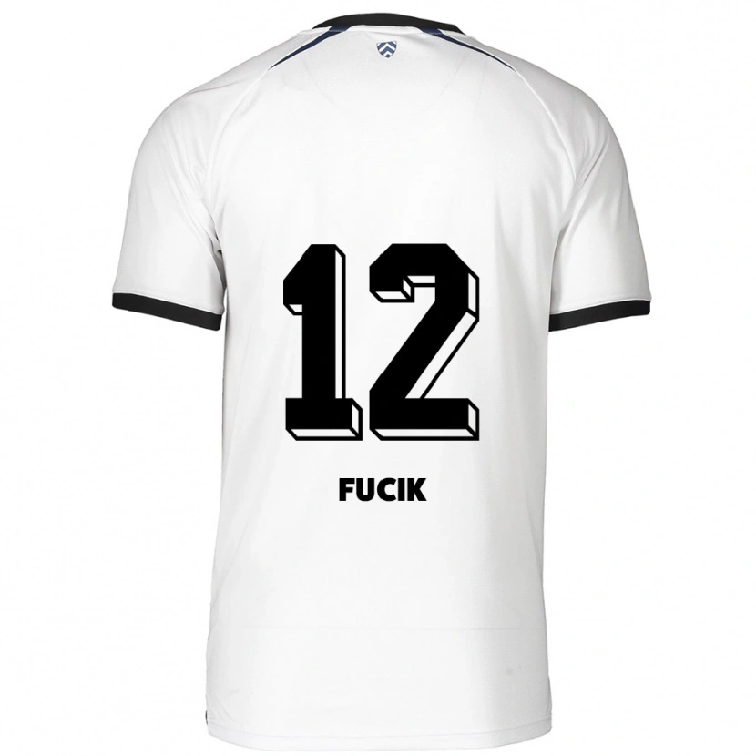 Danxen Homem Camisola Miles Fucik #12 Branco Preto Alternativa 2025/26 Camisa