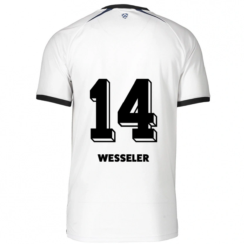 Danxen Homem Camisola Anna Weßeler #14 Branco Preto Alternativa 2025/26 Camisa