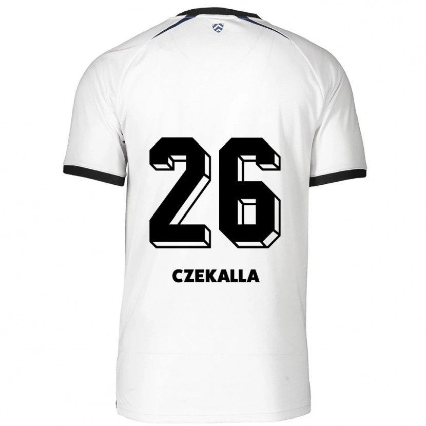 Danxen Homem Camisola Anna Czekalla #26 Branco Preto Alternativa 2025/26 Camisa