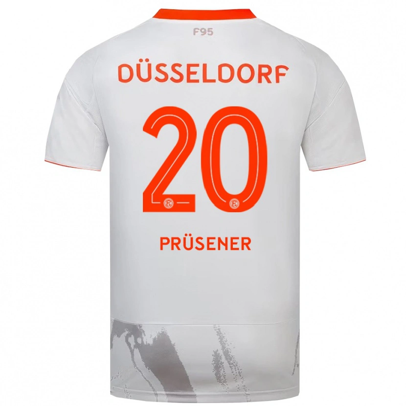 Danxen Homem Camisola Tom Prüsener #20 Branco Laranja Alternativa 2025/26 Camisa
