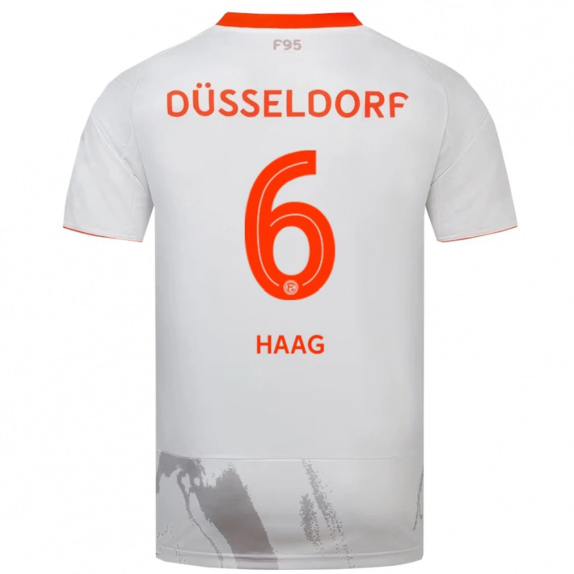 Danxen Homem Camisola Giovanni Haag #6 Branco Laranja Alternativa 2025/26 Camisa