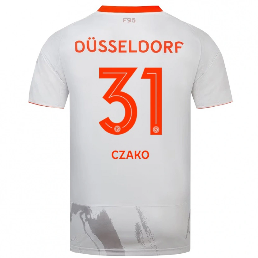 Danxen Homem Camisola Milán Czakó #31 Branco Laranja Alternativa 2025/26 Camisa