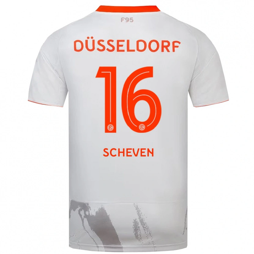 Danxen Homem Camisola Josua Scheven #16 Branco Laranja Alternativa 2025/26 Camisa
