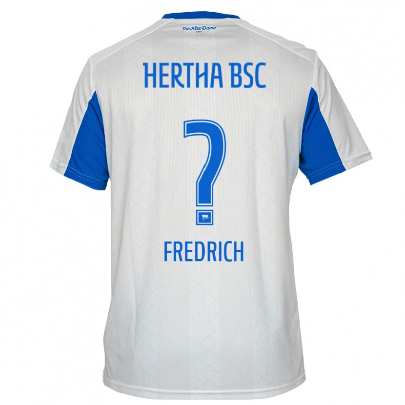 Danxen Homem Camisola Marco Fredrich #0 Branco Azul Alternativa 2025/26 Camisa