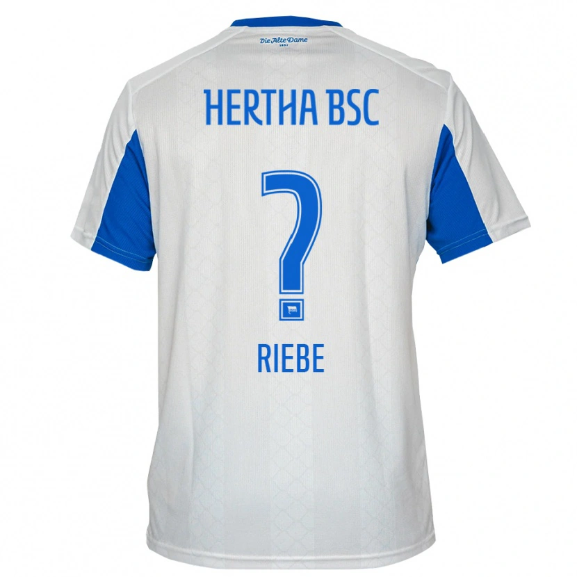Danxen Homem Camisola Leonhard Riebe #0 Branco Azul Alternativa 2025/26 Camisa
