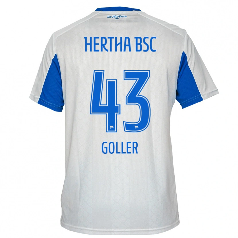 Danxen Homem Camisola Tim Goller #43 Branco Azul Alternativa 2025/26 Camisa