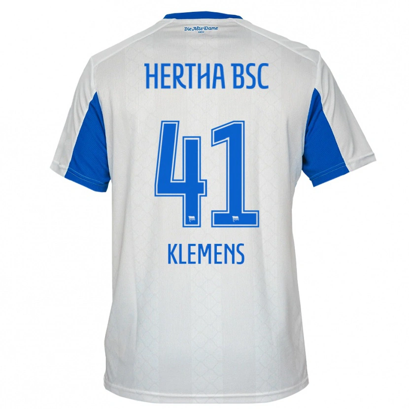 Danxen Homem Camisola Pascal Klemens #41 Branco Azul Alternativa 2025/26 Camisa
