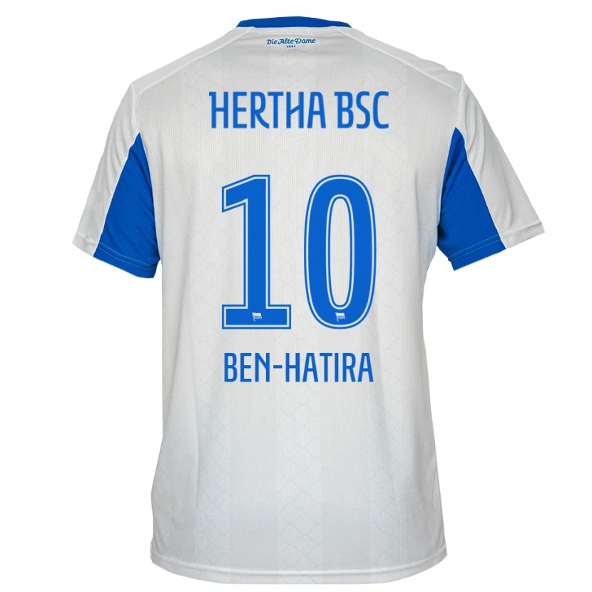 Danxen Homem Camisola Änis Ben-Hatira #10 Branco Azul Alternativa 2025/26 Camisa