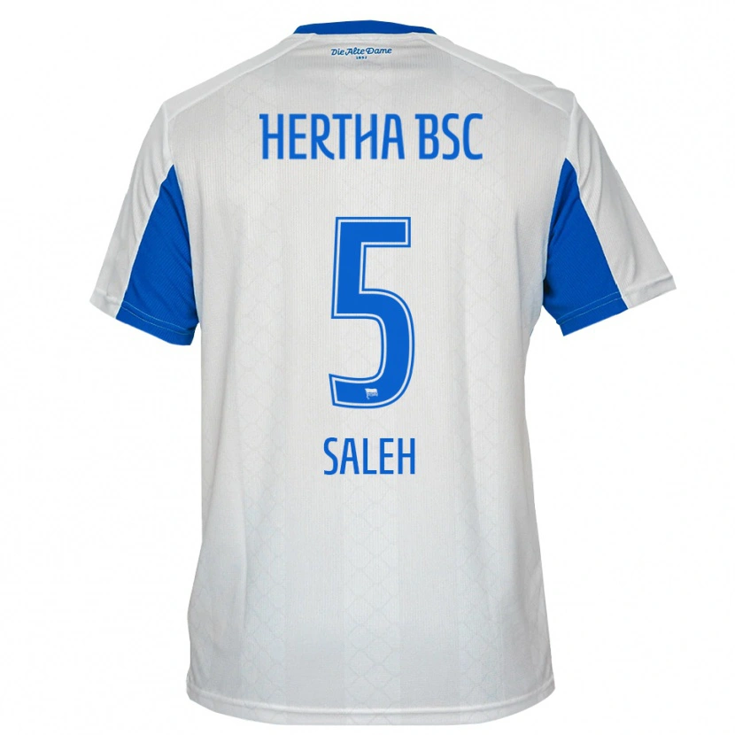 Danxen Homem Camisola Ibrahim Saleh #5 Branco Azul Alternativa 2025/26 Camisa