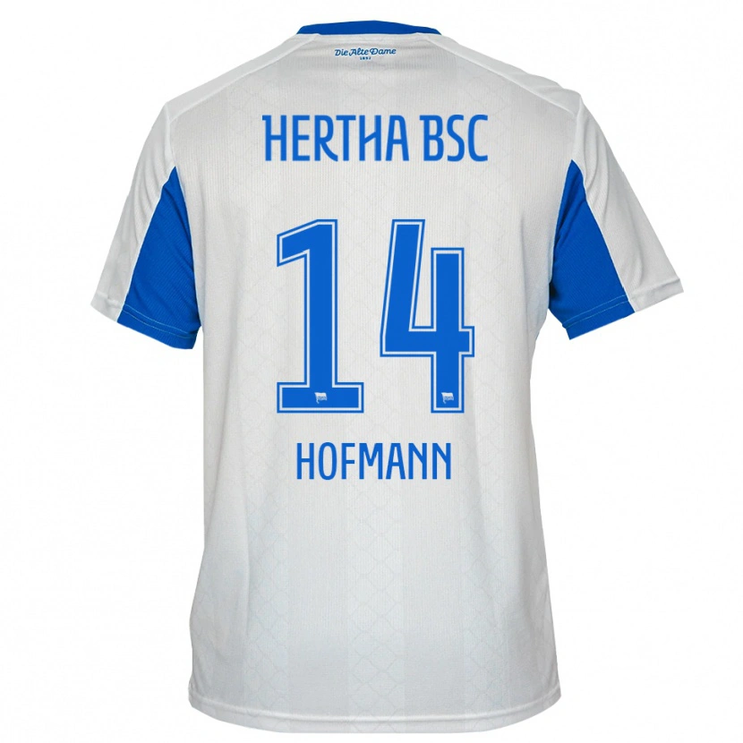 Danxen Homem Camisola Nico Hofmann #14 Branco Azul Alternativa 2025/26 Camisa