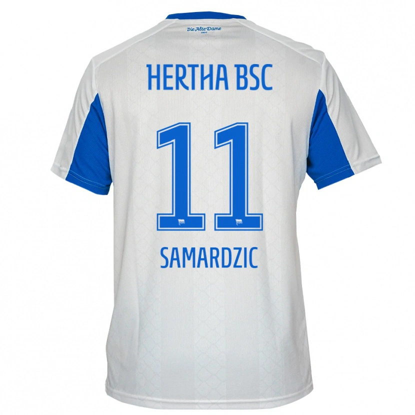 Danxen Homem Camisola Tadija Samardzic #11 Branco Azul Alternativa 2025/26 Camisa