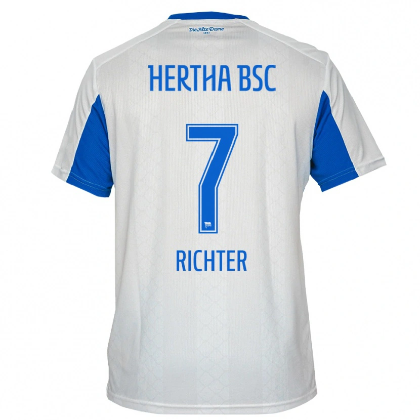 Danxen Homem Camisola Joel Richter #7 Branco Azul Alternativa 2025/26 Camisa