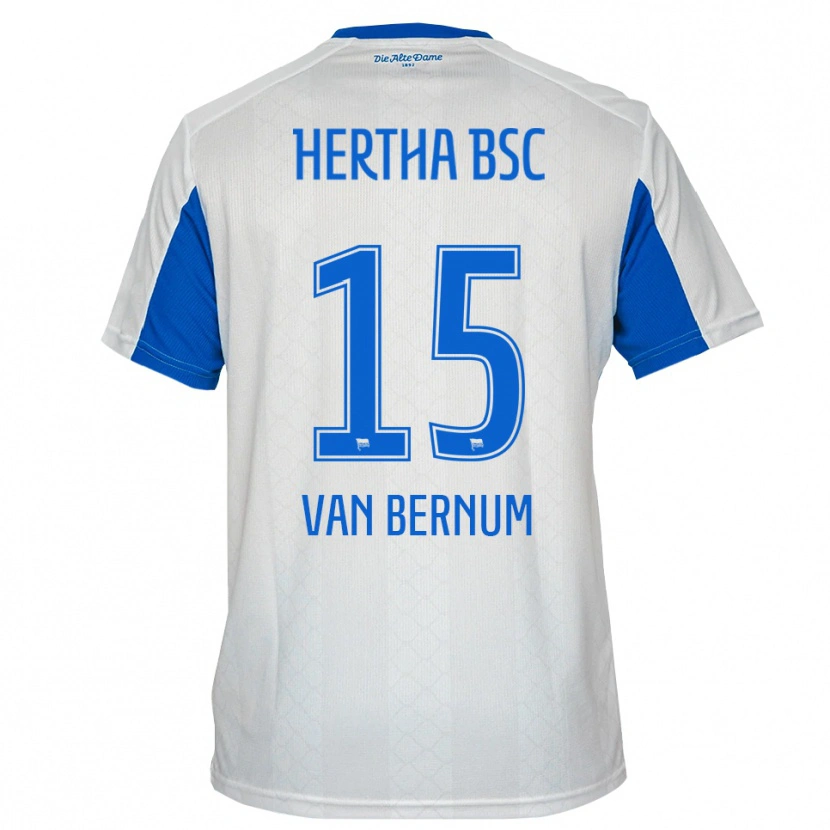 Danxen Homem Camisola Ben Van Bernum #15 Branco Azul Alternativa 2025/26 Camisa