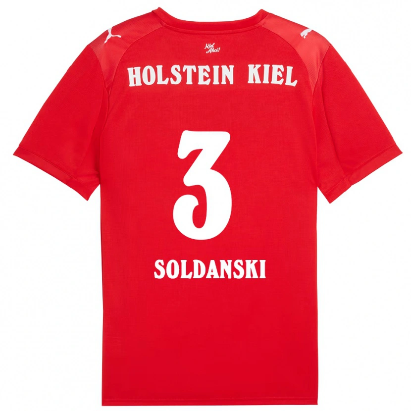 Danxen Homem Camisola Lasse Soldanski #3 Vermelho Azul Alternativa 2025/26 Camisa