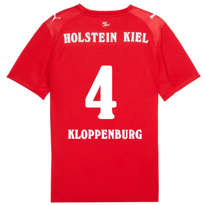 Danxen Homem Camisola Len Kloppenburg #4 Vermelho Azul Alternativa 2025/26 Camisa