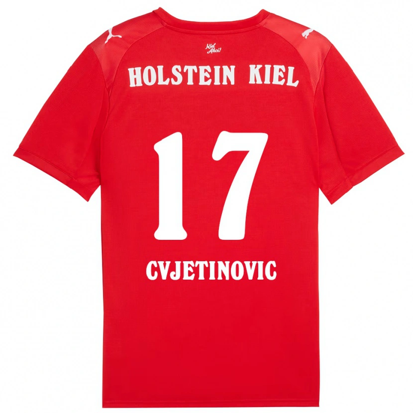 Danxen Homem Camisola Mladen Cvjetinovic #17 Vermelho Azul Alternativa 2025/26 Camisa