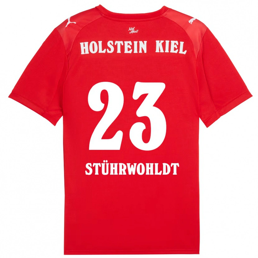 Danxen Homem Camisola Timon Stührwohldt #23 Vermelho Azul Alternativa 2025/26 Camisa