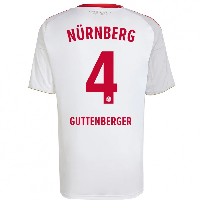 Danxen Homem Camisola Luisa Guttenberger #4 Branco Vermelho Alternativa 2025/26 Camisa
