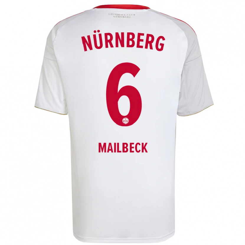 Danxen Homem Camisola Alina Mailbeck #6 Branco Vermelho Alternativa 2025/26 Camisa