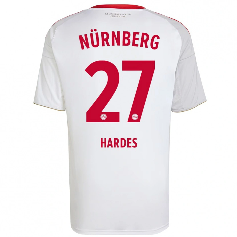 Danxen Homem Camisola Aaron Hardes #27 Branco Vermelho Alternativa 2025/26 Camisa