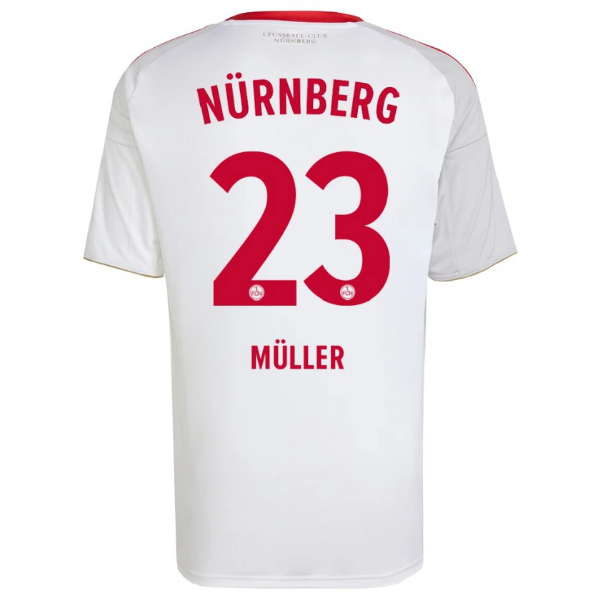 Danxen Homem Camisola Paul Müller #23 Branco Vermelho Alternativa 2025/26 Camisa