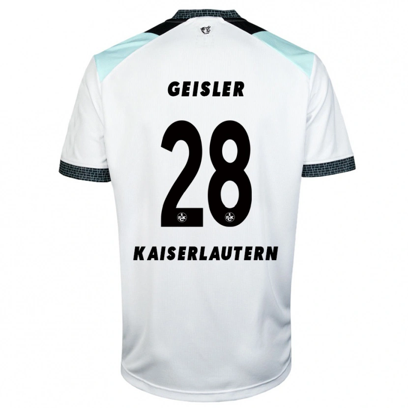 Danxen Homem Camisola Felix Geisler #28 Branco Preto Alternativa 2025/26 Camisa
