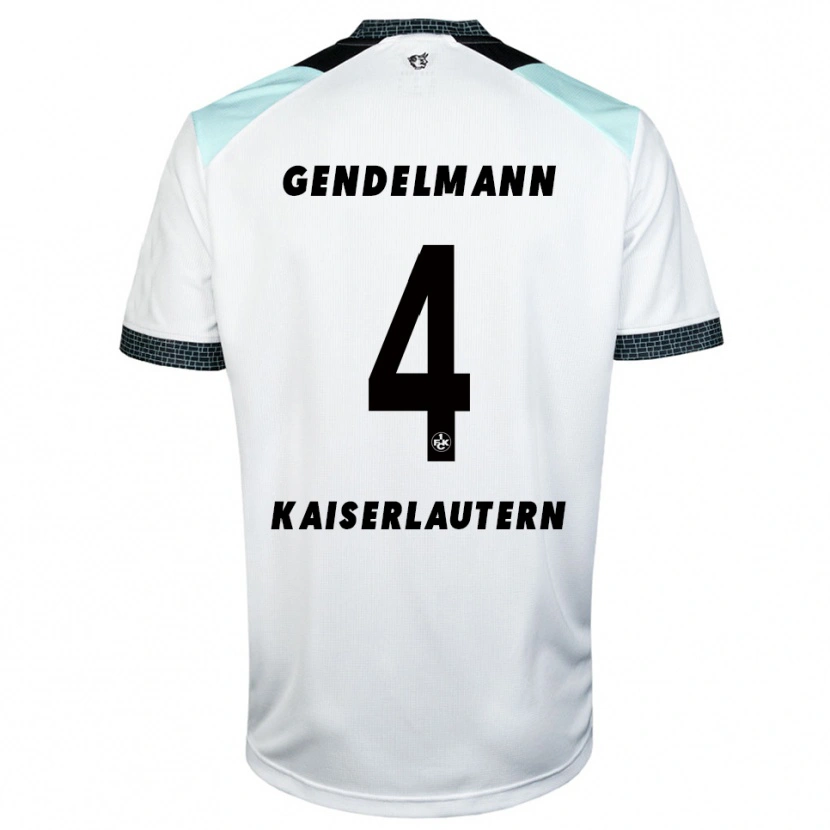 Danxen Homem Camisola Nikita Gendelmann #4 Branco Preto Alternativa 2025/26 Camisa