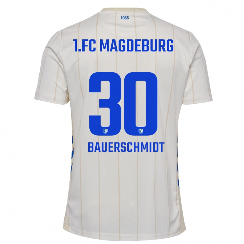 Danxen Homem Camisola Maja Bauerschmidt #30 Branco Azul Alternativa 2025/26 Camisa