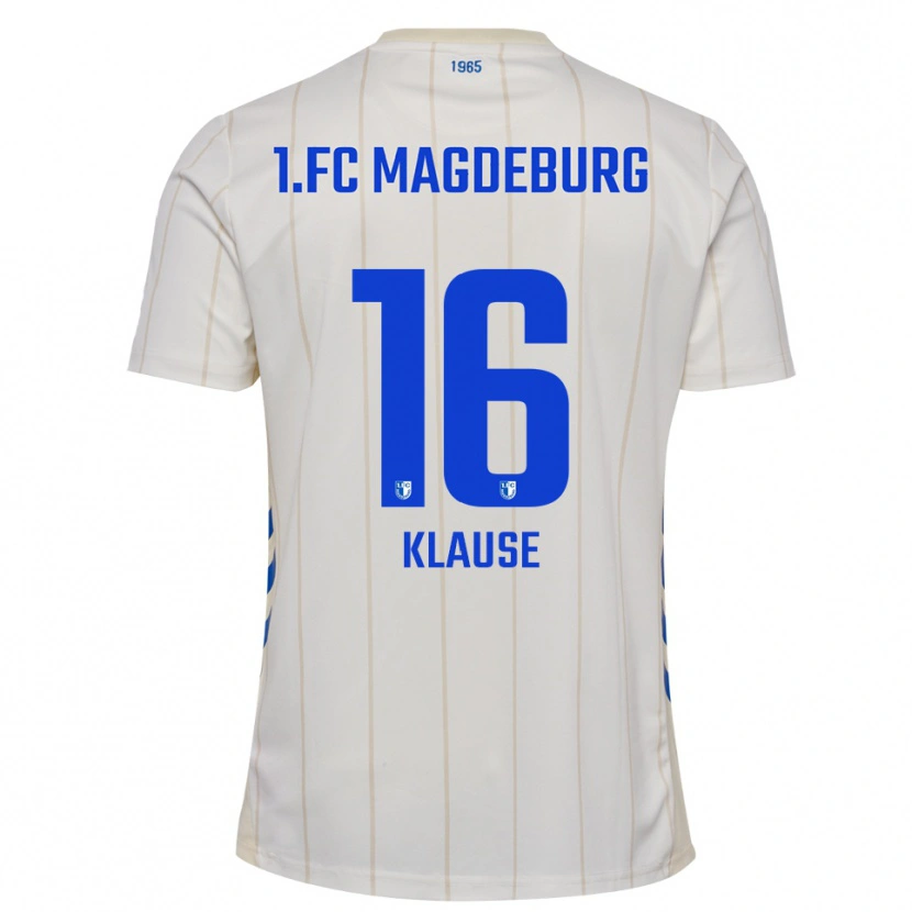Danxen Homem Camisola Matti Klause #16 Branco Azul Alternativa 2025/26 Camisa