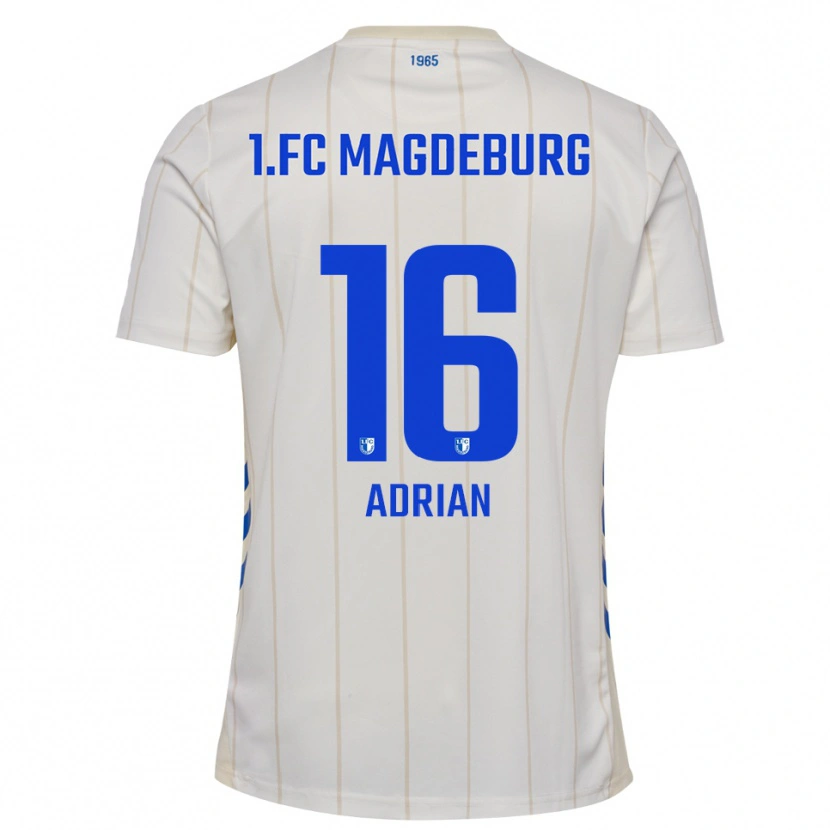 Danxen Homem Camisola Max Adrian #16 Branco Azul Alternativa 2025/26 Camisa