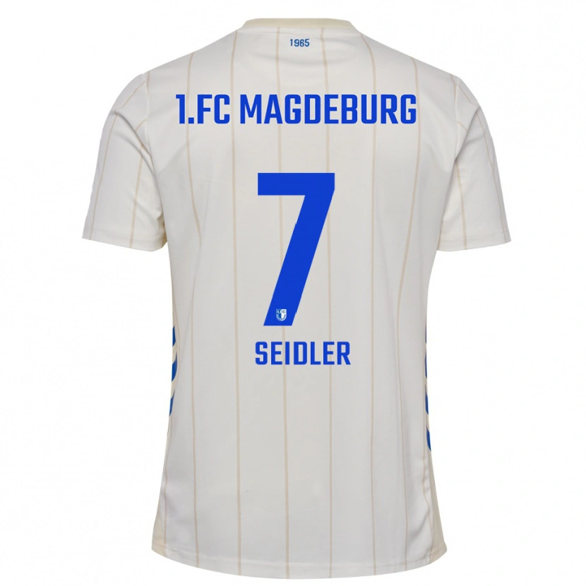 Danxen Homem Camisola Wiebke Seidler #7 Branco Azul Alternativa 2025/26 Camisa