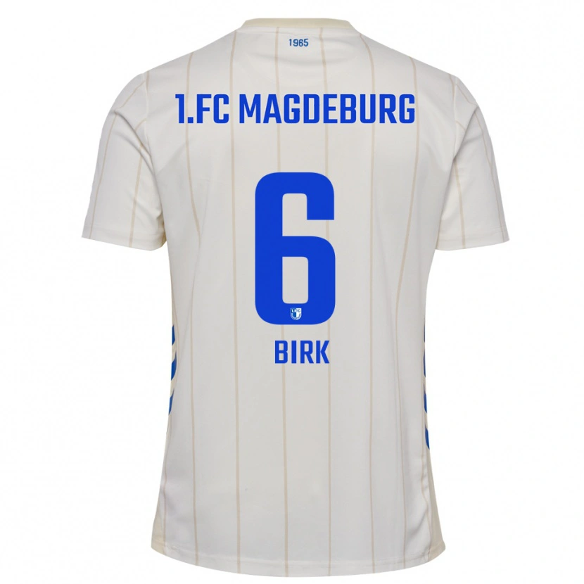 Danxen Homem Camisola Timo Birk #6 Branco Azul Alternativa 2025/26 Camisa