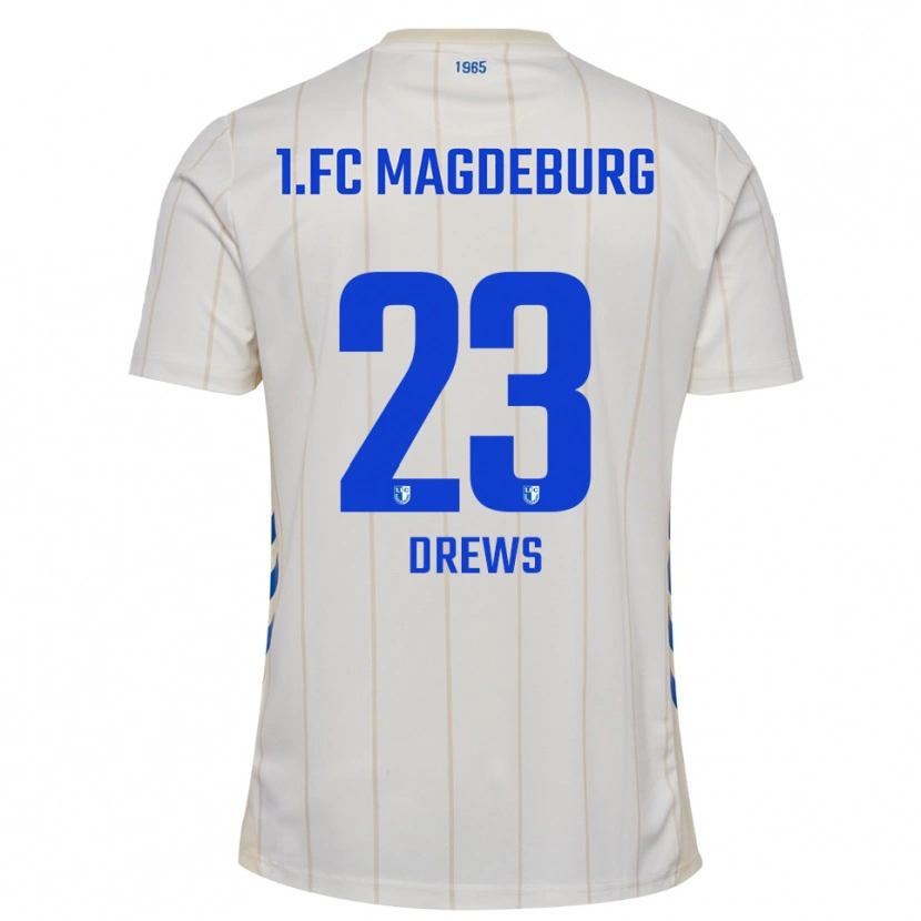 Danxen Homem Camisola Adrian Drews #23 Branco Azul Alternativa 2025/26 Camisa