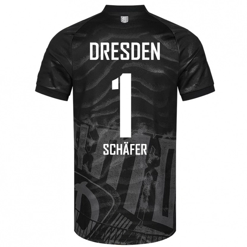Danxen Homem Camisola Moritz Schäfer #1 Preto Cinzento Alternativa 2025/26 Camisa
