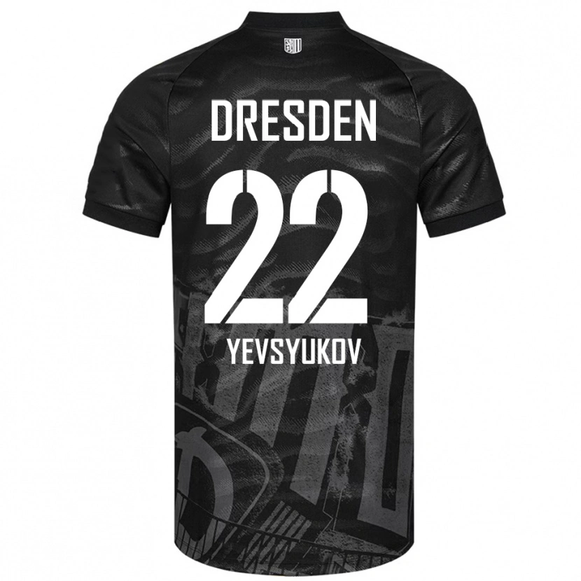 Danxen Homem Camisola Demyd Yevsyukov #22 Preto Cinzento Alternativa 2025/26 Camisa