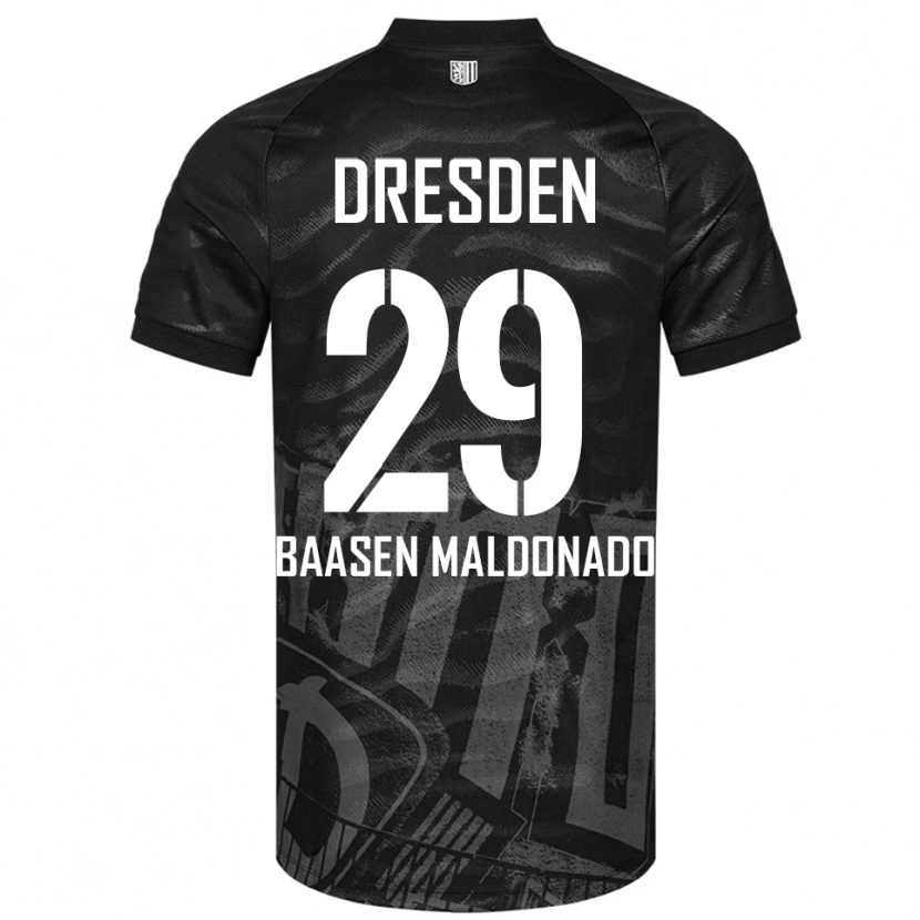 Danxen Homem Camisola Luis Baasen Maldonado #29 Preto Cinzento Alternativa 2025/26 Camisa