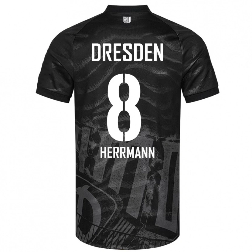 Danxen Homem Camisola Luca Herrmann #8 Preto Cinzento Alternativa 2025/26 Camisa