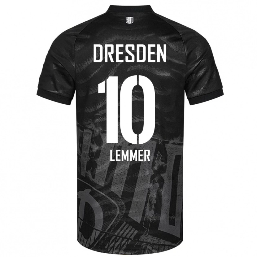 Danxen Homem Camisola Jakob Lemmer #10 Preto Cinzento Alternativa 2025/26 Camisa